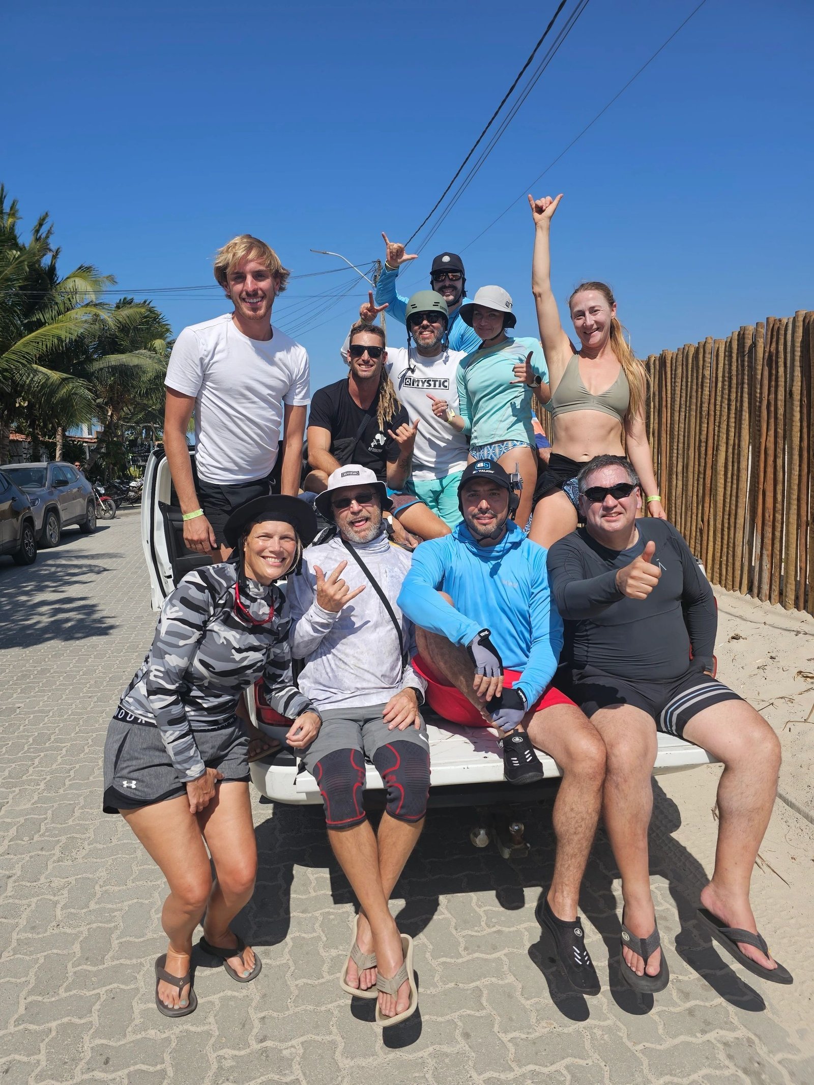 Camp friends together on the beach