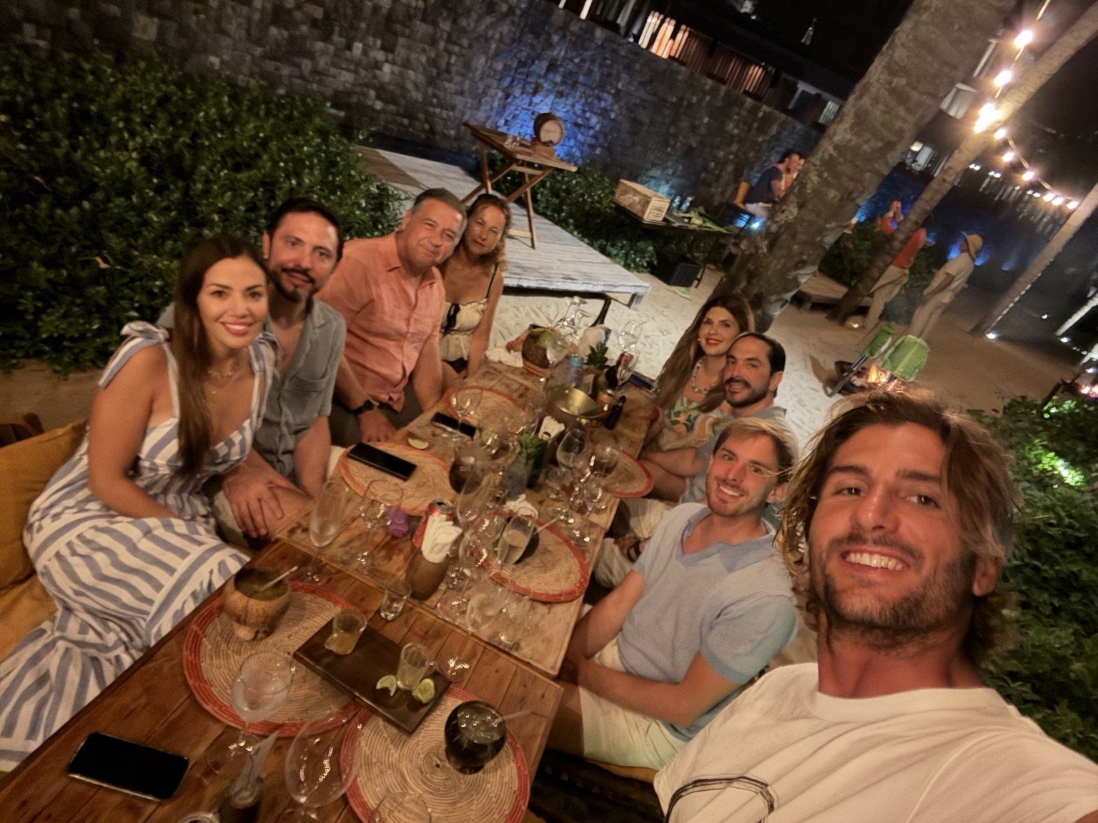 Dinner together after a day of adventure