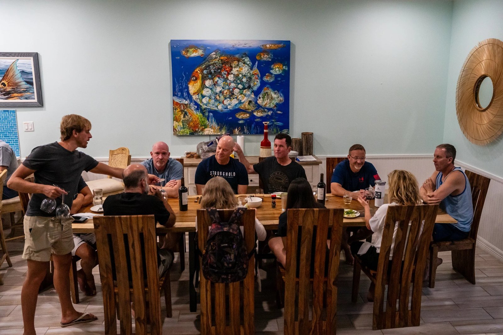 Sharing a meal after a day of adventure